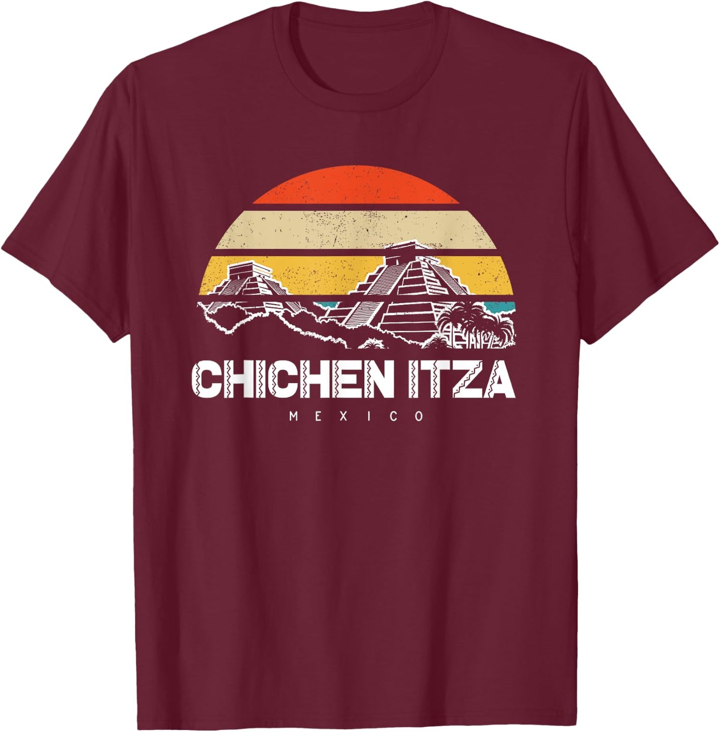 Chichen Itza Mexico Vacation T-Shirt - T-Shirt | Maroon