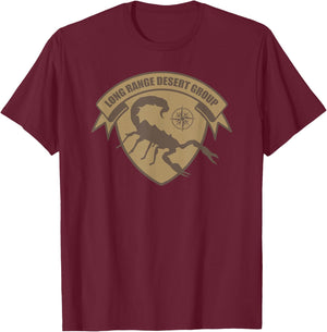 British Special Forces : Long Range Desert Group LRDG T-Shirt - T-Shirt | Maroon