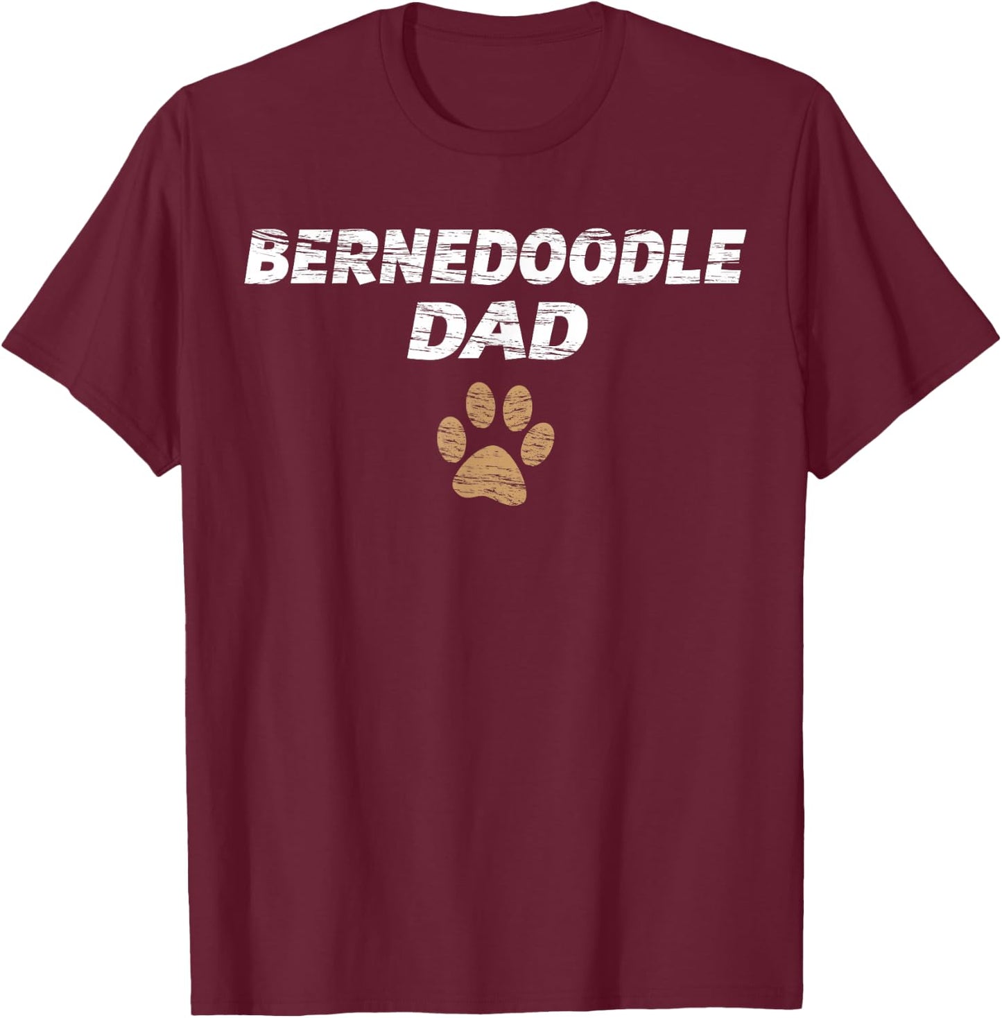 Bernedoodle Dad | & Kids - Gift Fathers Day T-Shirt - T-Shirt | Maroon