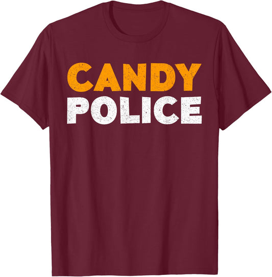 Candy Police Shirt Adult Men Women Kids Halloween T-Shirt - T-Shirt | Maroon