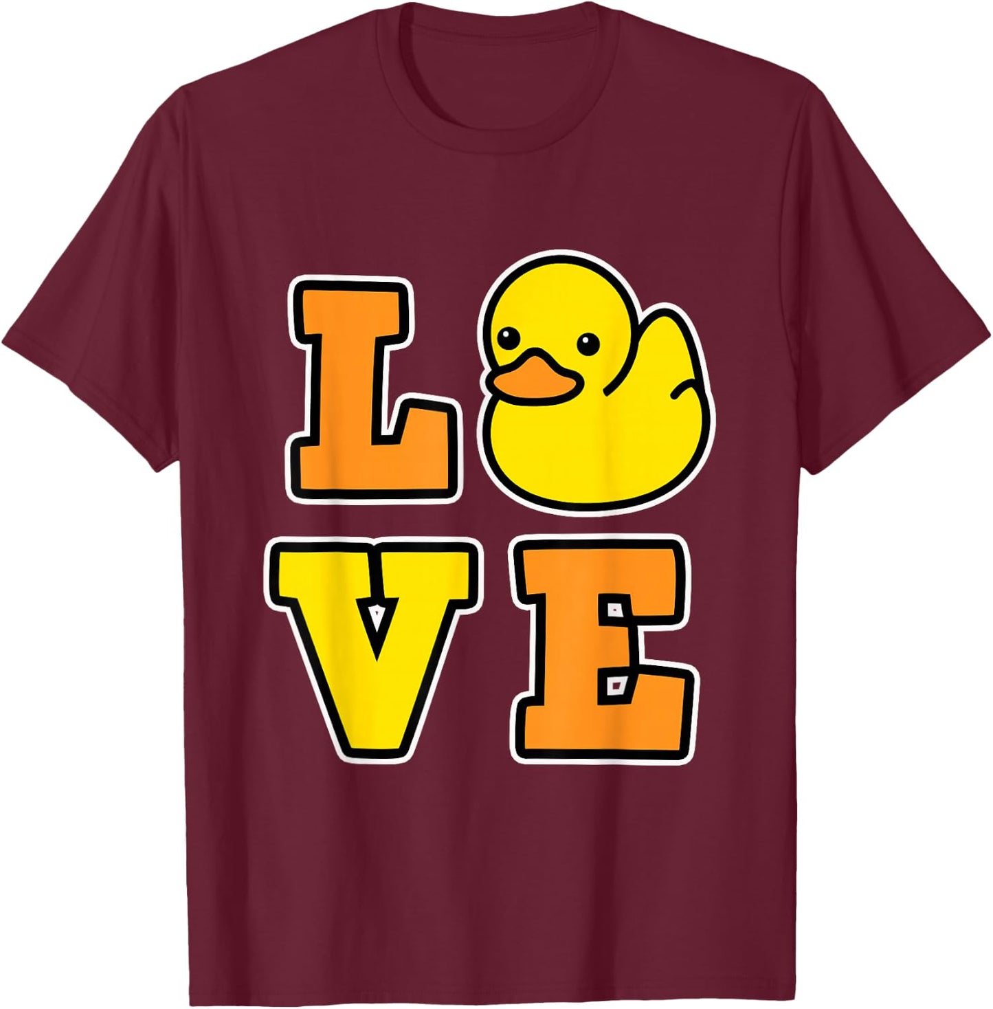 I Love Rubber Ducks for Duck loving Men and Women - Duck T-Shirt - T-Shirt | Maroon