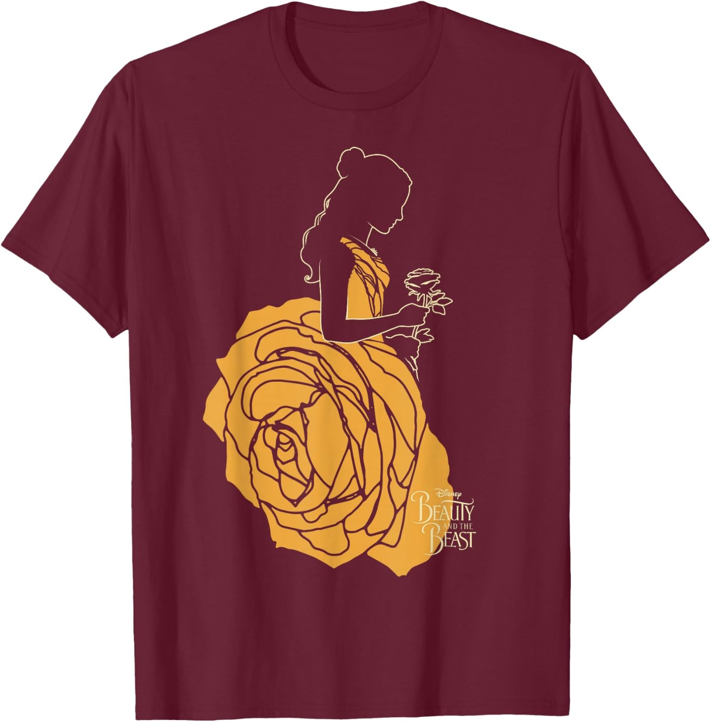 Disney Beauty & The Beast Belle A Rose Dress Graphic T-Shirt - T-Shirt | Maroon