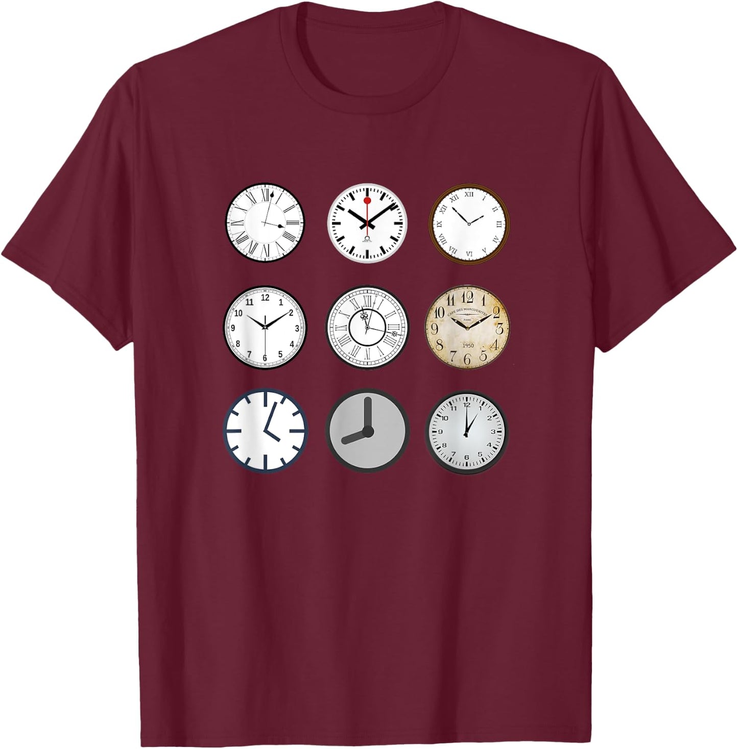 Grandfather Time Turner Clocks Hourglass Tick Tock T-Shirt - T-Shirt | Maroon