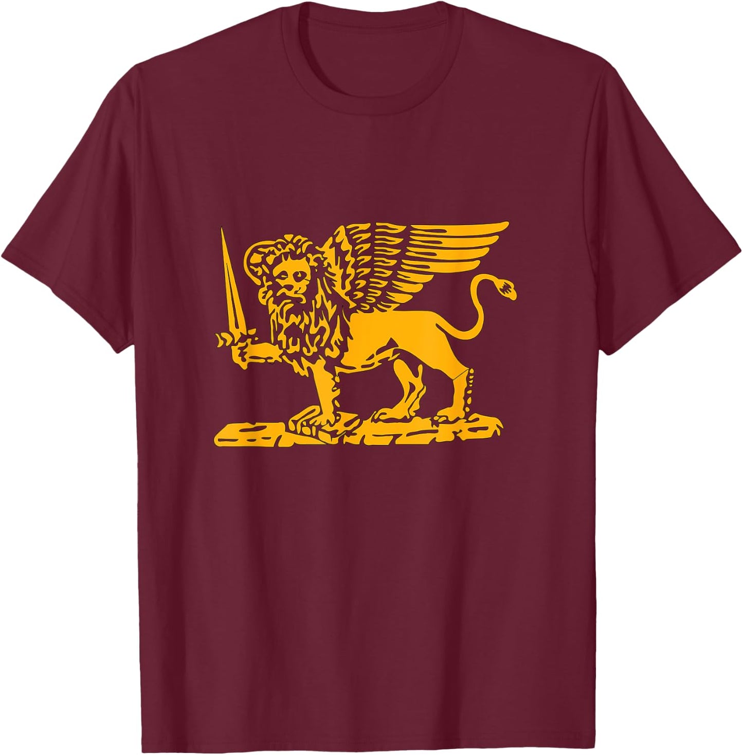 Republic of Venice flag St. Mark Lion sword book T-Shirt - T-Shirt | Maroon