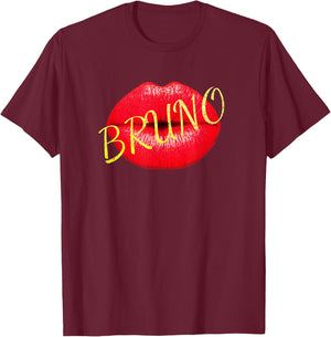 Bruno Lover Kiss Gold on lips Cute Vintage Shirt man woman T-Shirt - T-Shirt | Maroon