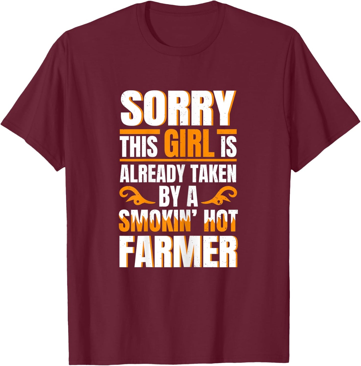 Hot Farmer - Funny Women Cool Girlfriend Farm T-Shirt - T-Shirt | Maroon