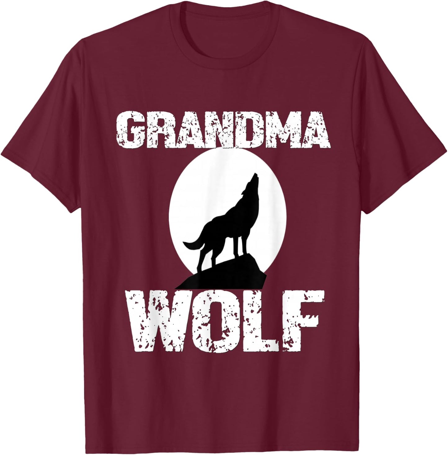 Grandma Wolf Matching Family Tribe Wolves Mimi GiGi Nana T-Shirt - T-Shirt | Maroon
