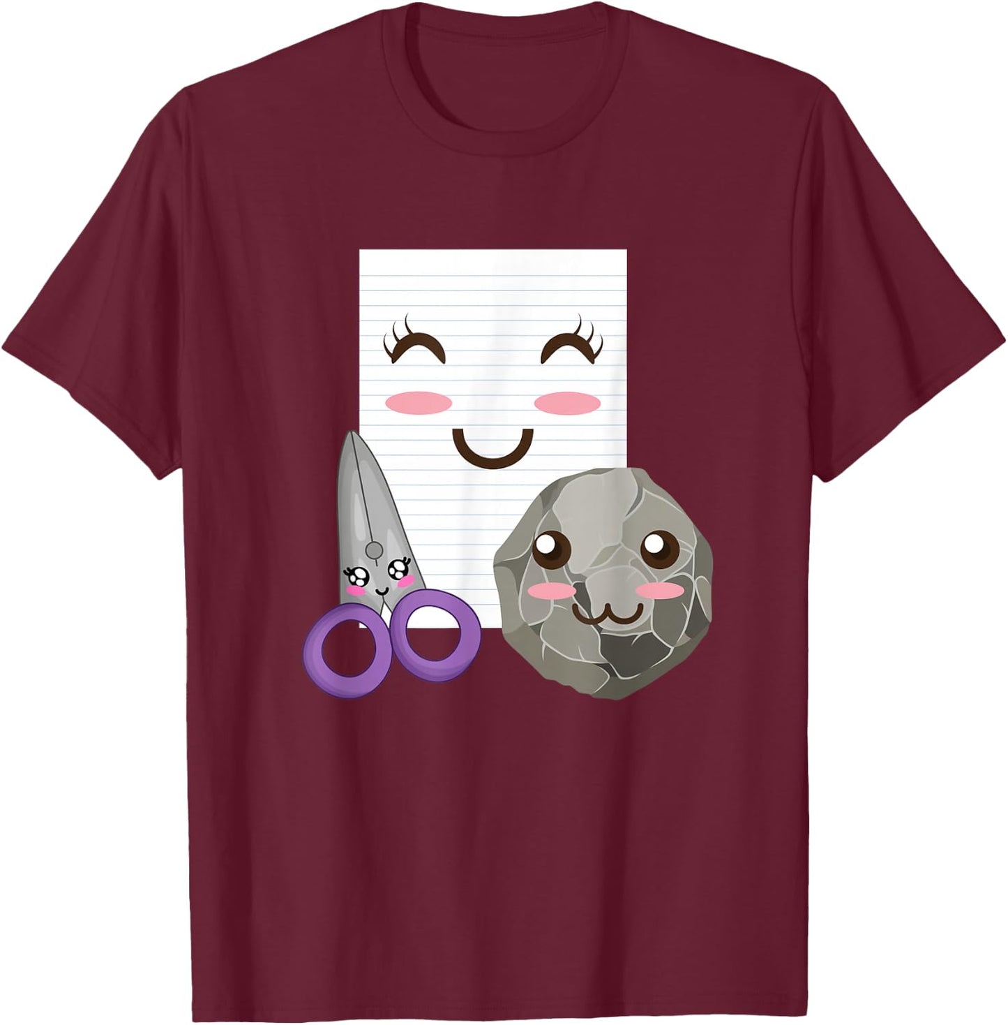 Rock Paper Scissors Shirt Funny Group Halloween Costumes T-Shirt - T-Shirt | Maroon