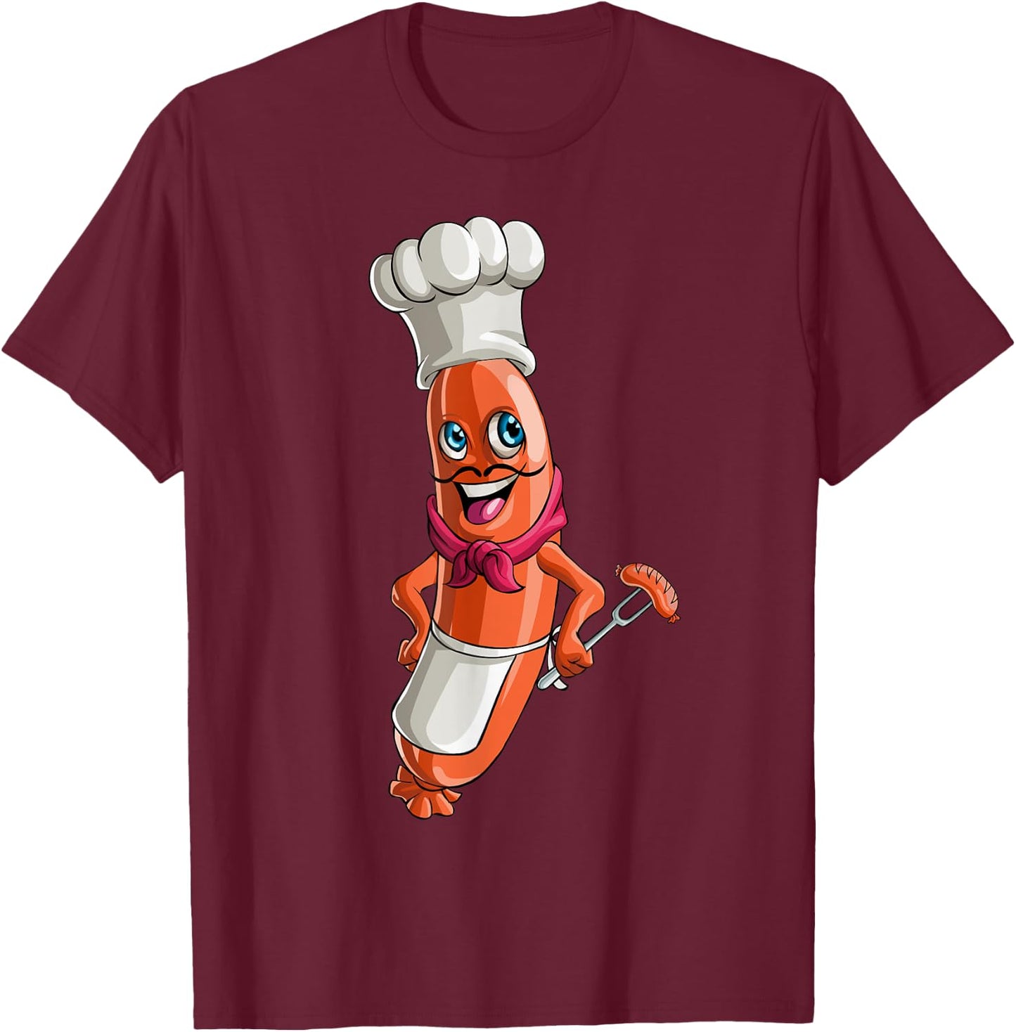 Italian Sausage Party Yummy Oktoberfest German T-Shirt - T-Shirt | Maroon