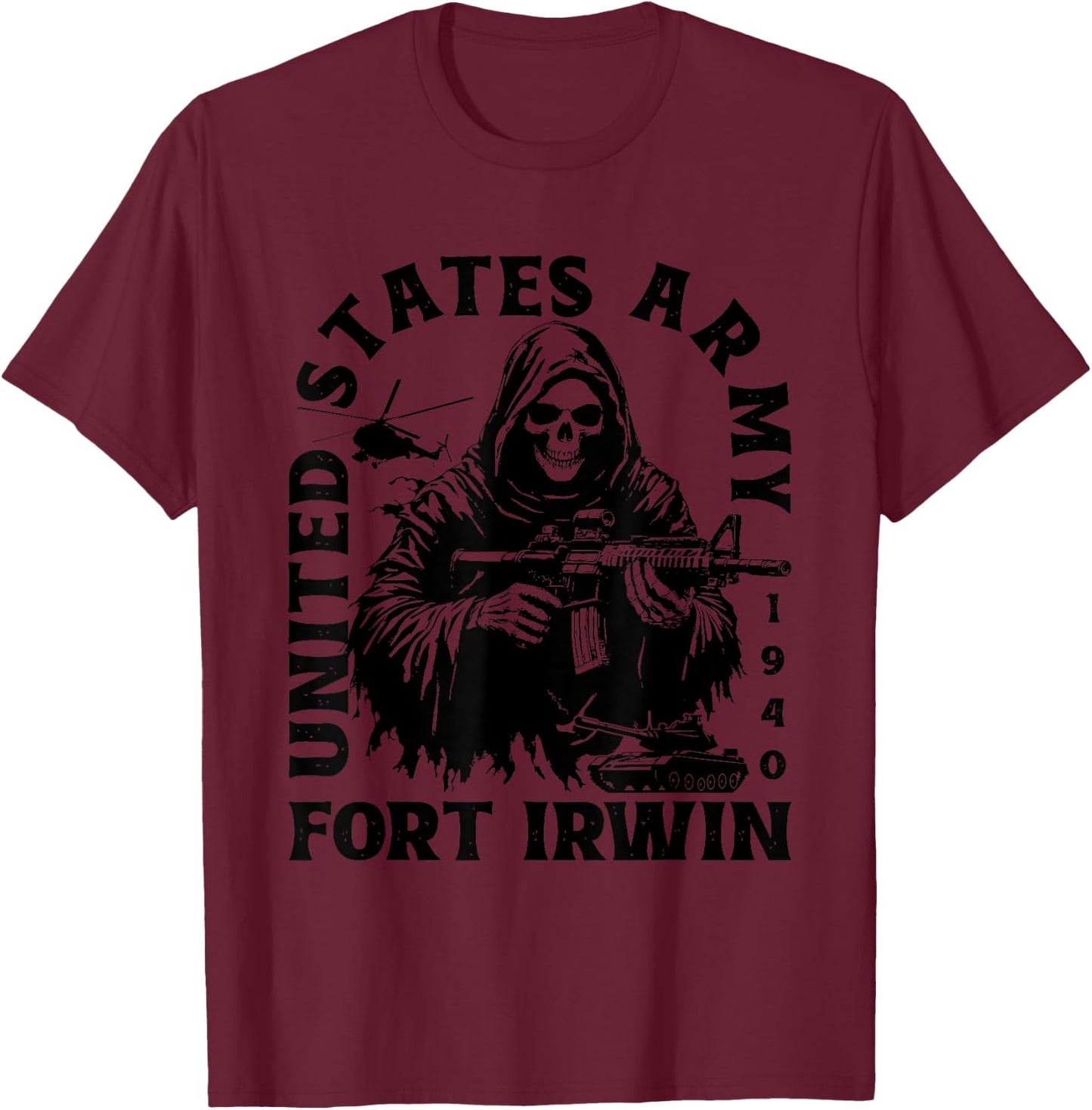 Fort Irwin US Military Base California CA Ft Irwin Vintage T-Shirt - T-Shirt | Maroon