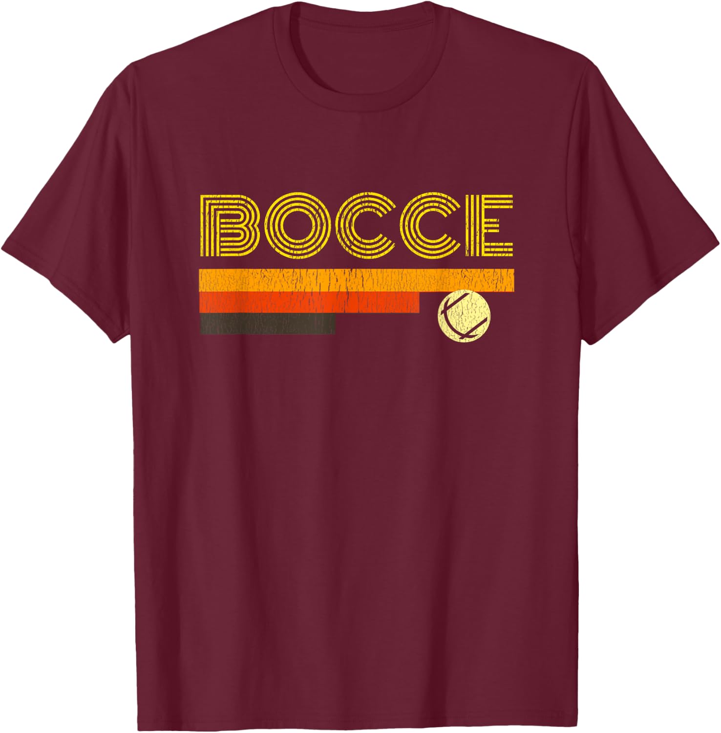 Retro Bocce Shirt Vintage 70's Bocce Ball T-Shirt - T-Shirt | Maroon