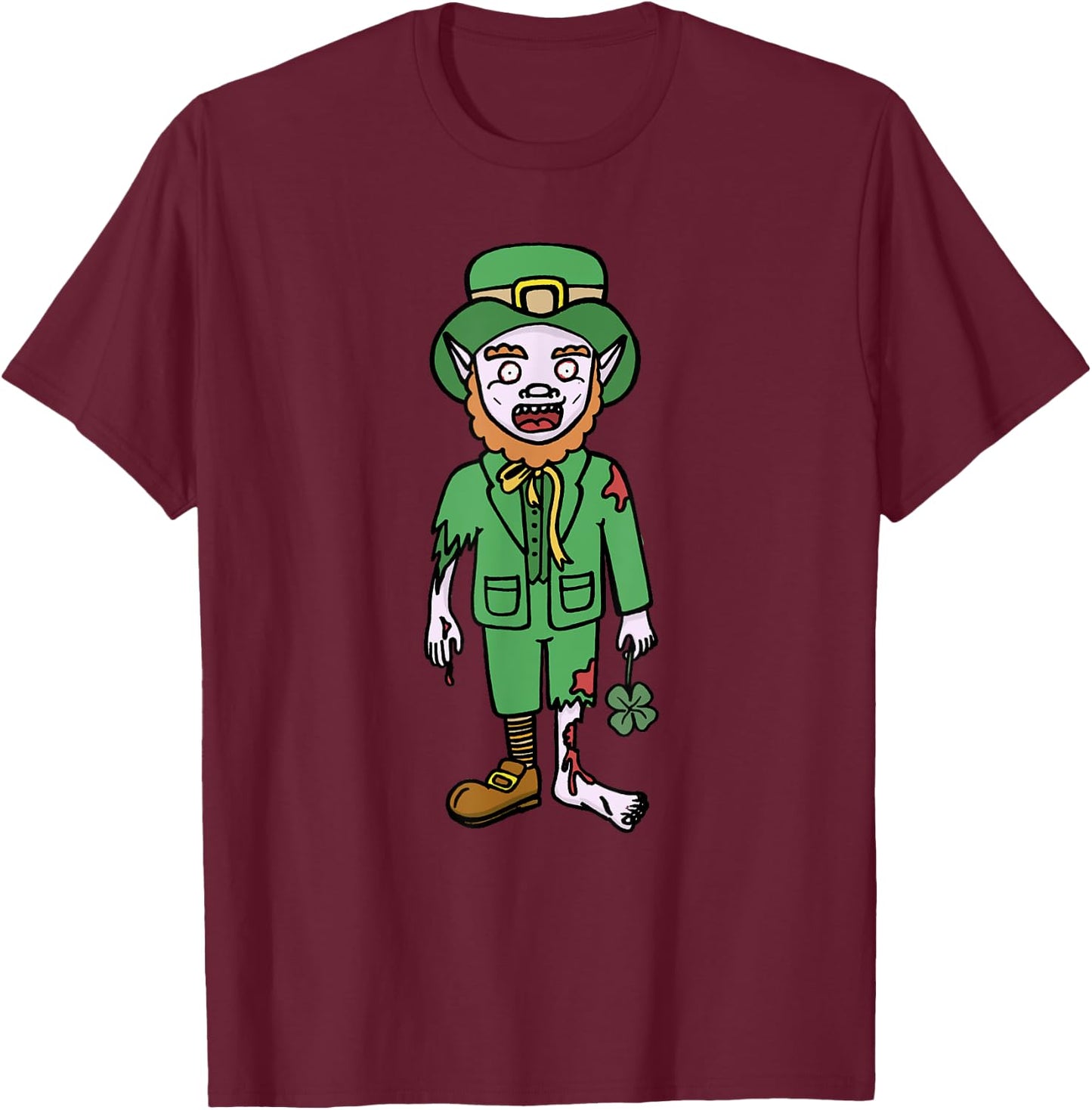 Zombie Shirt Leprechaun Halloween Costume Dead Scary Gifts T-Shirt - T-Shirt | Maroon