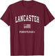 Lancaster Pennsylvania PA Vintage American Flag Sports Women Kids Men T-Shirt - T-Shirt | Maroon