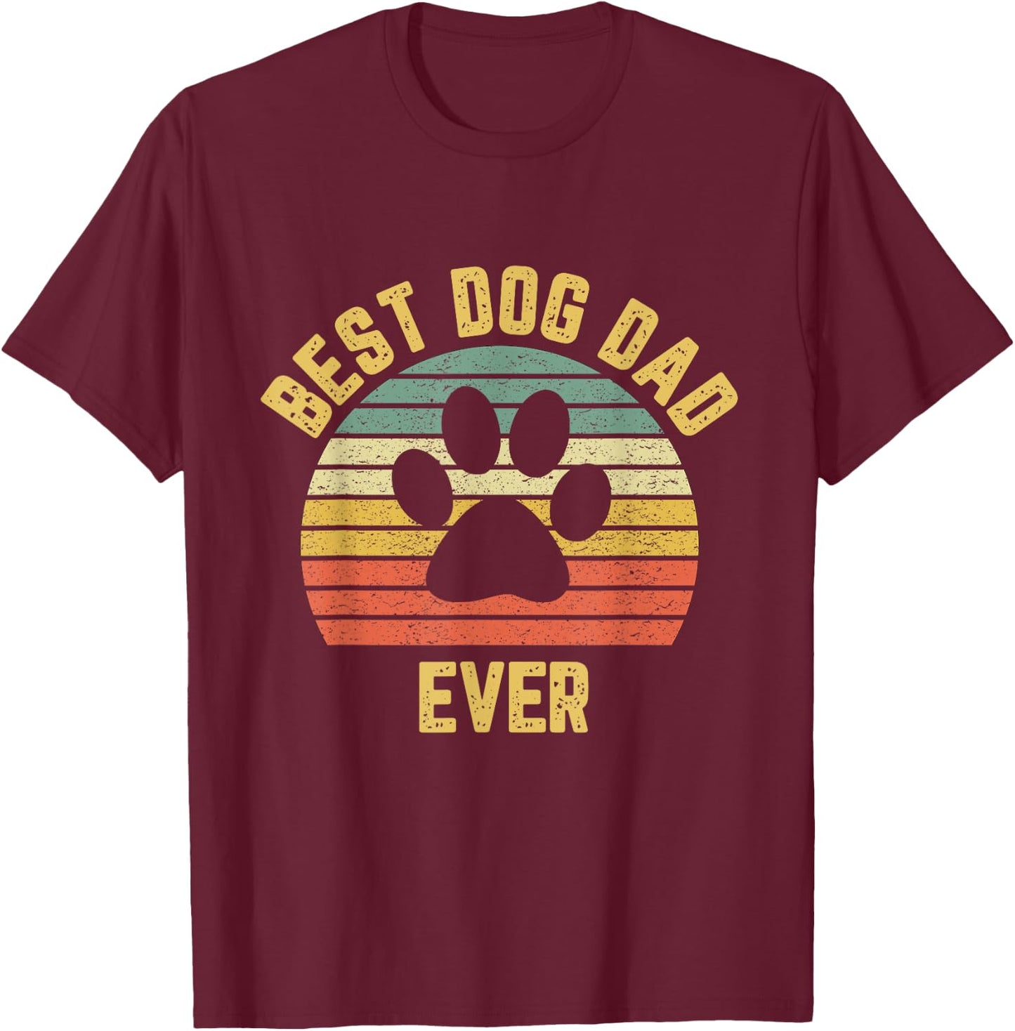 Vintage Dog Dad Cool Father's Day Gift Retro T-Shirt - T-Shirt | Maroon
