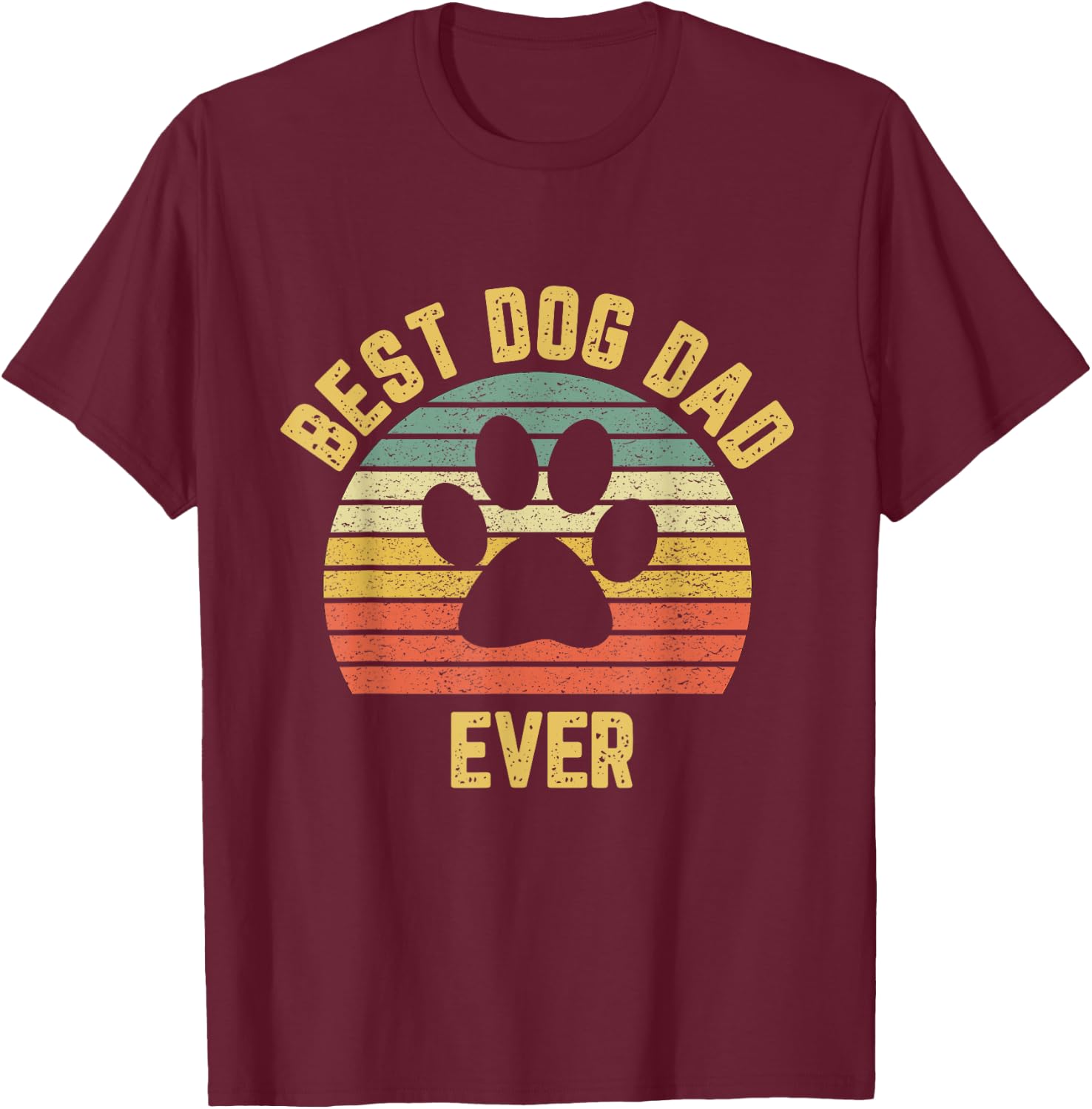 Vintage Dog Dad Cool Father's Day Gift Retro T-Shirt - T-Shirt | Maroon