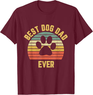 Vintage Dog Dad Cool Father's Day Gift Retro T-Shirt - T-Shirt | Maroon