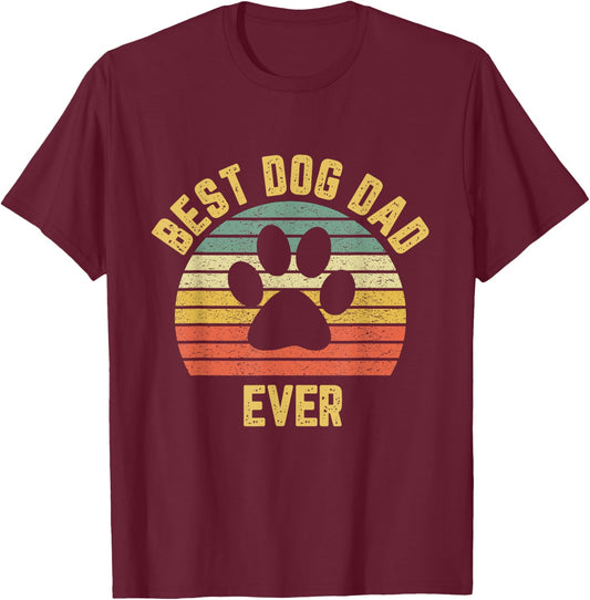 Vintage Dog Dad Cool Father's Day Gift Retro T-Shirt - T-Shirt | Maroon