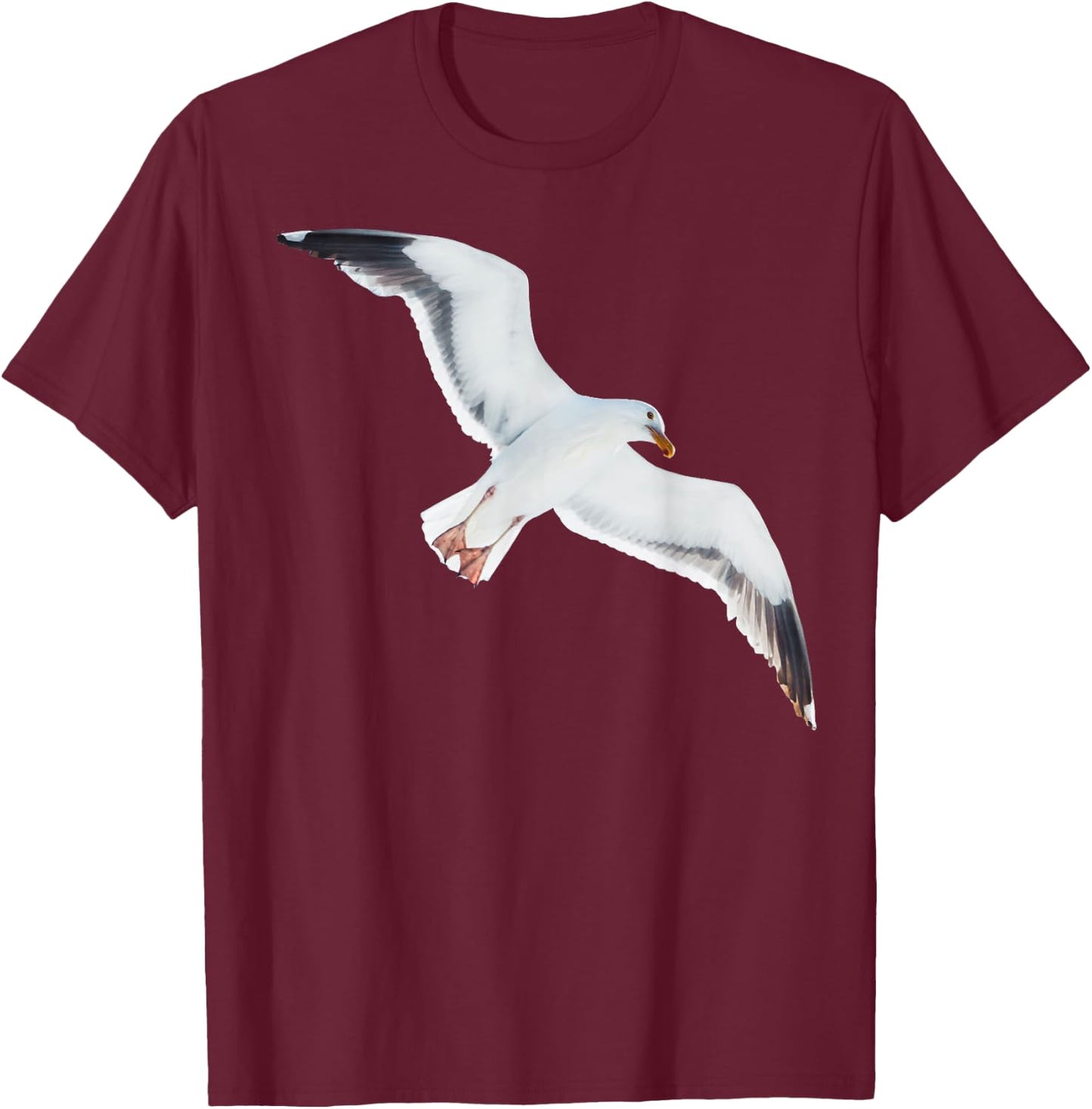 Flying Seagull Shirt Seagull Lover T Shirt Bird Watching T-Shirt - T-Shirt | Maroon