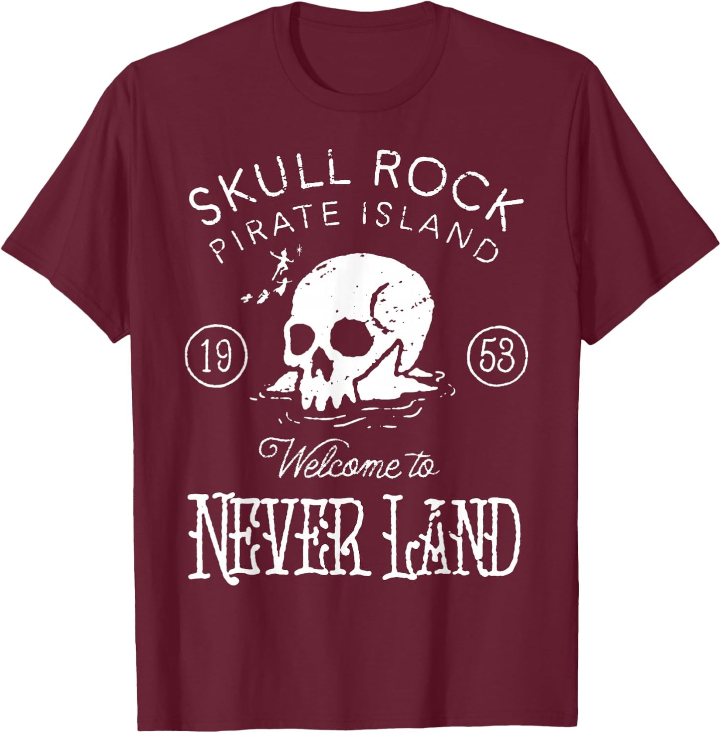 Disney Peter Pan Skull Rock Vintage Poster T-Shirt - T-Shirt | Maroon