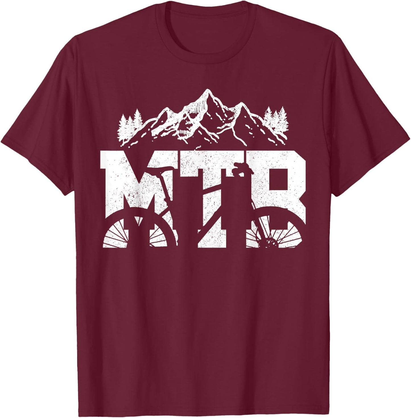 MTB Mountain Bike Bicycle Mountain Bike Biker Gift T-Shirt - T-Shirt | Maroon