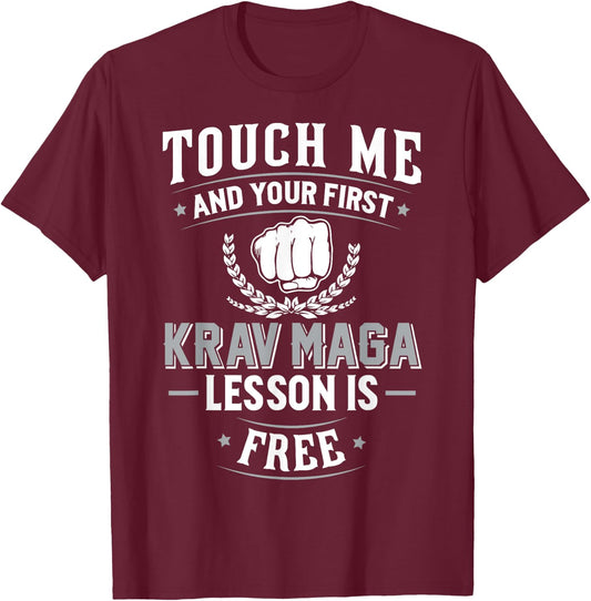 Krav Maga - Your First Lesson Free T-Shirt - T-Shirt | Maroon
