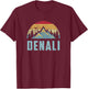 Vintage Mt. Denali National Park Alaska Mountain T-Shirt - T-Shirt | Maroon
