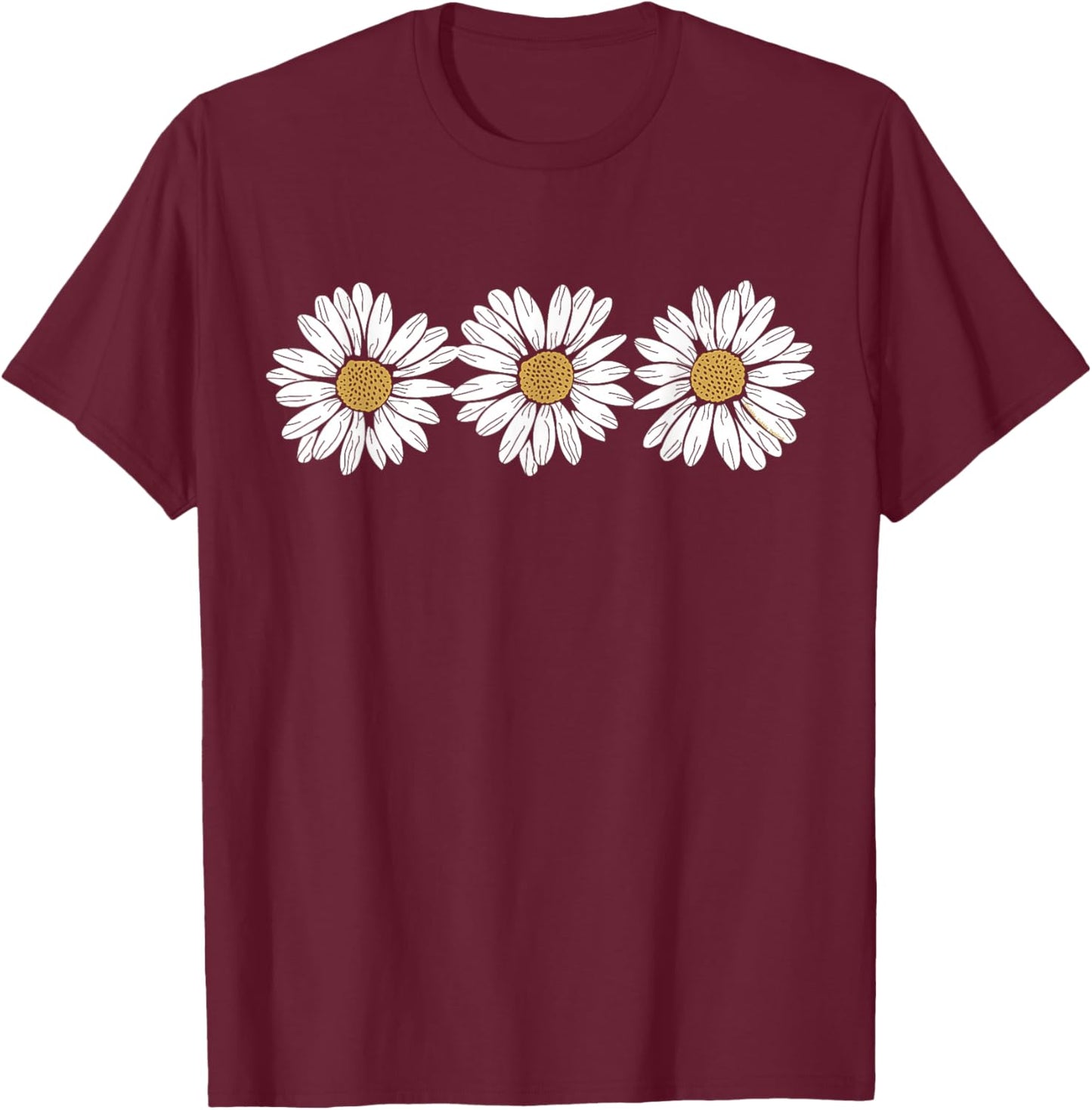 Pretty Daisies Daisy Flower Lovers Springtime Summer T-Shirt - T-Shirt | Maroon