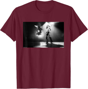 Eddie Van Halen Jump Live Rainbow Theatre by Simon Fowler T-Shirt - T-Shirt | Maroon