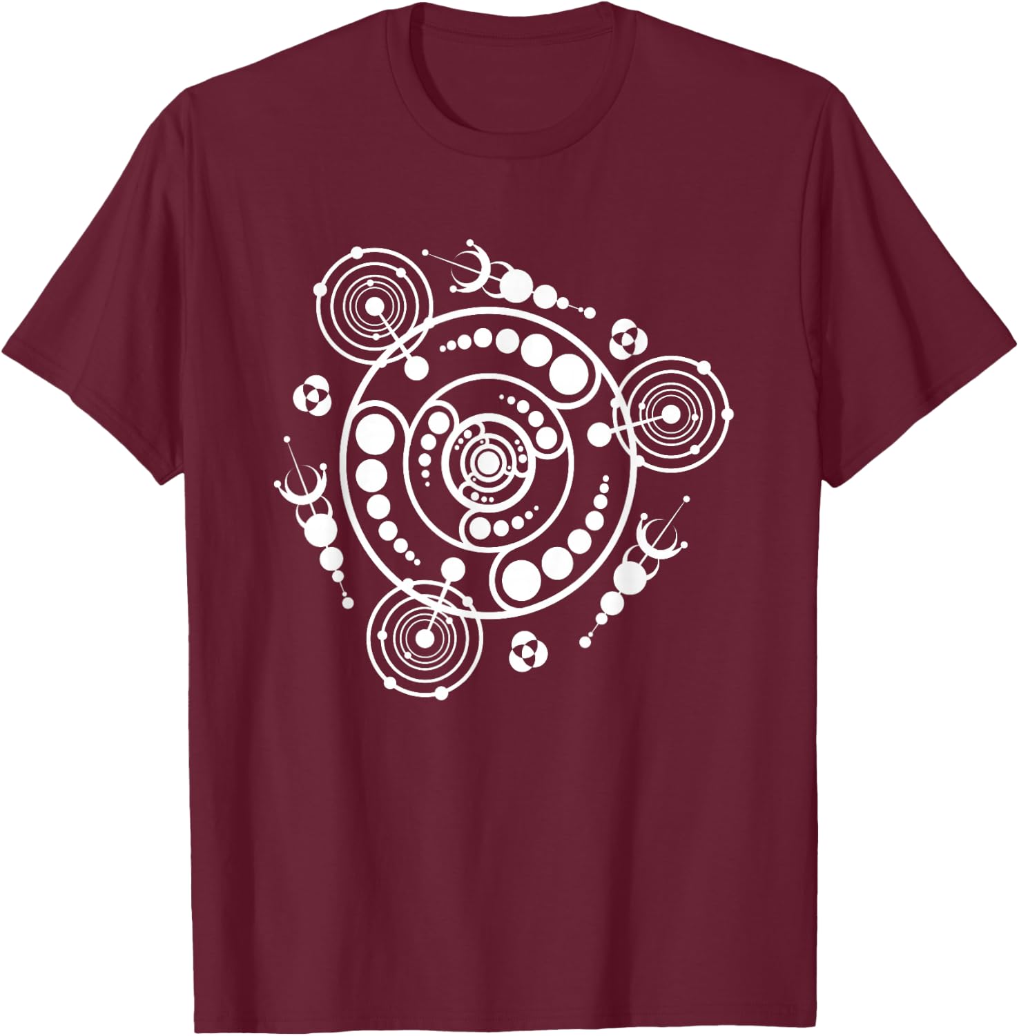 Crop Circle Space Alien Galaxy UFO Illustration Art T Shirt T-Shirt - T-Shirt | Maroon