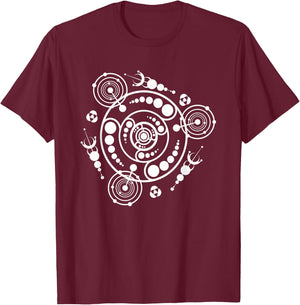 Crop Circle Space Alien Galaxy UFO Illustration Art T Shirt T-Shirt - T-Shirt | Maroon