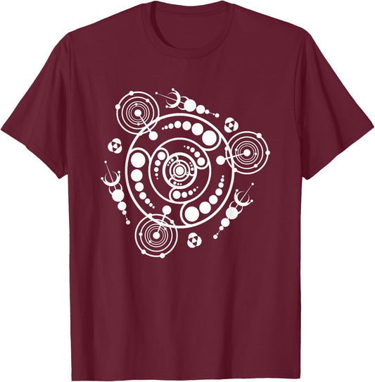 Crop Circle Space Alien Galaxy UFO Illustration Art T Shirt T-Shirt - T-Shirt | Maroon