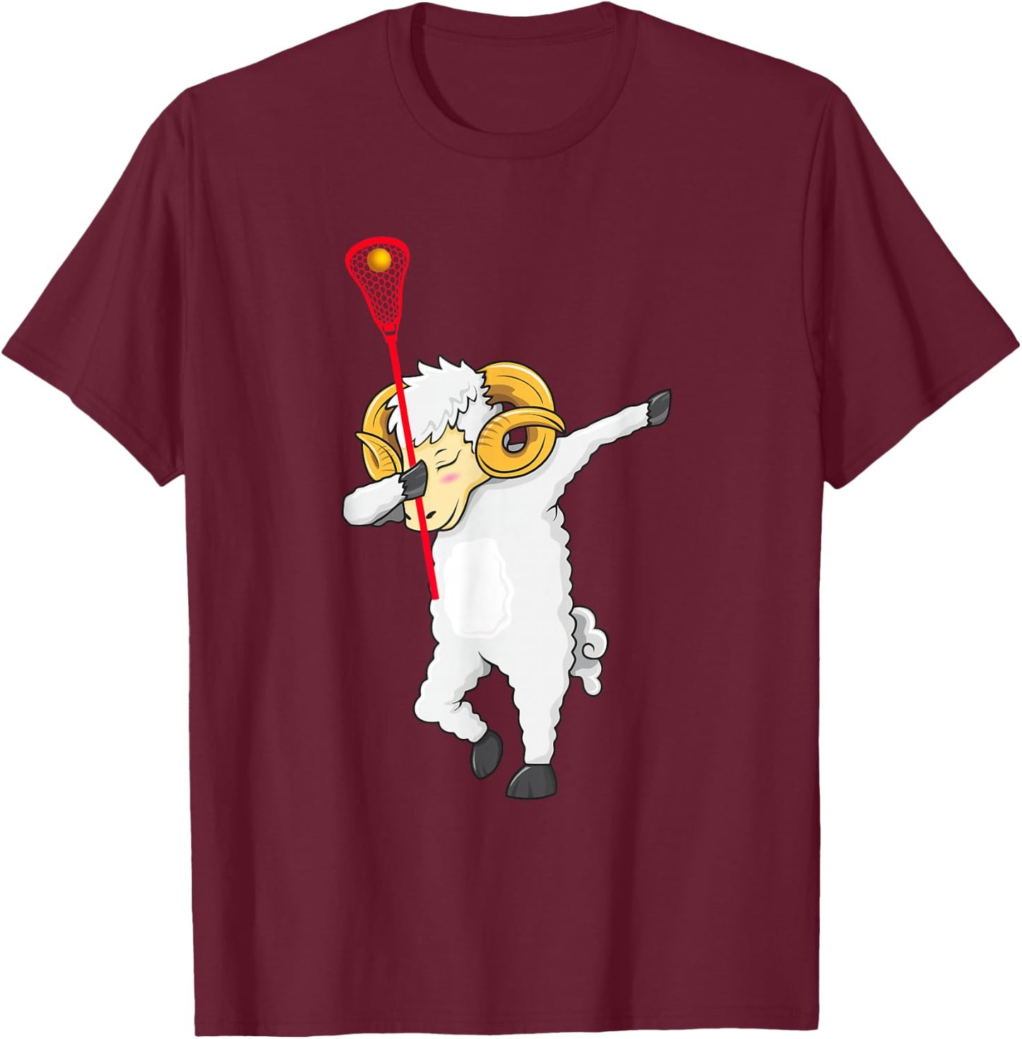 Dabbing Goat Lacrosse Lacrosse Player Goat Dab Gifts T-Shirt - T-Shirt | Maroon