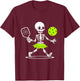 Spooky Pickleball Halloween Skeleton Women T-Shirt - T-Shirt | Maroon