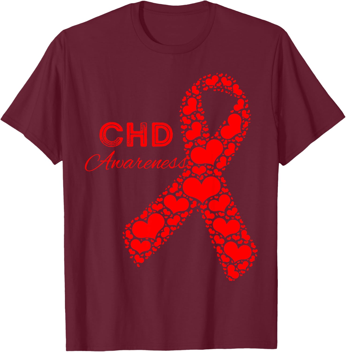CHD Awareness Shirt congenital heart defect awareness T-Shirt - T-Shirt | Maroon