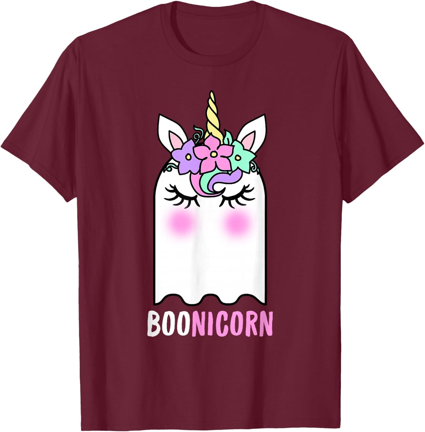 Boonicorn Unicorn Ghost, Unicorn Halloween Shirt for Girls T-Shirt - T-Shirt | Maroon