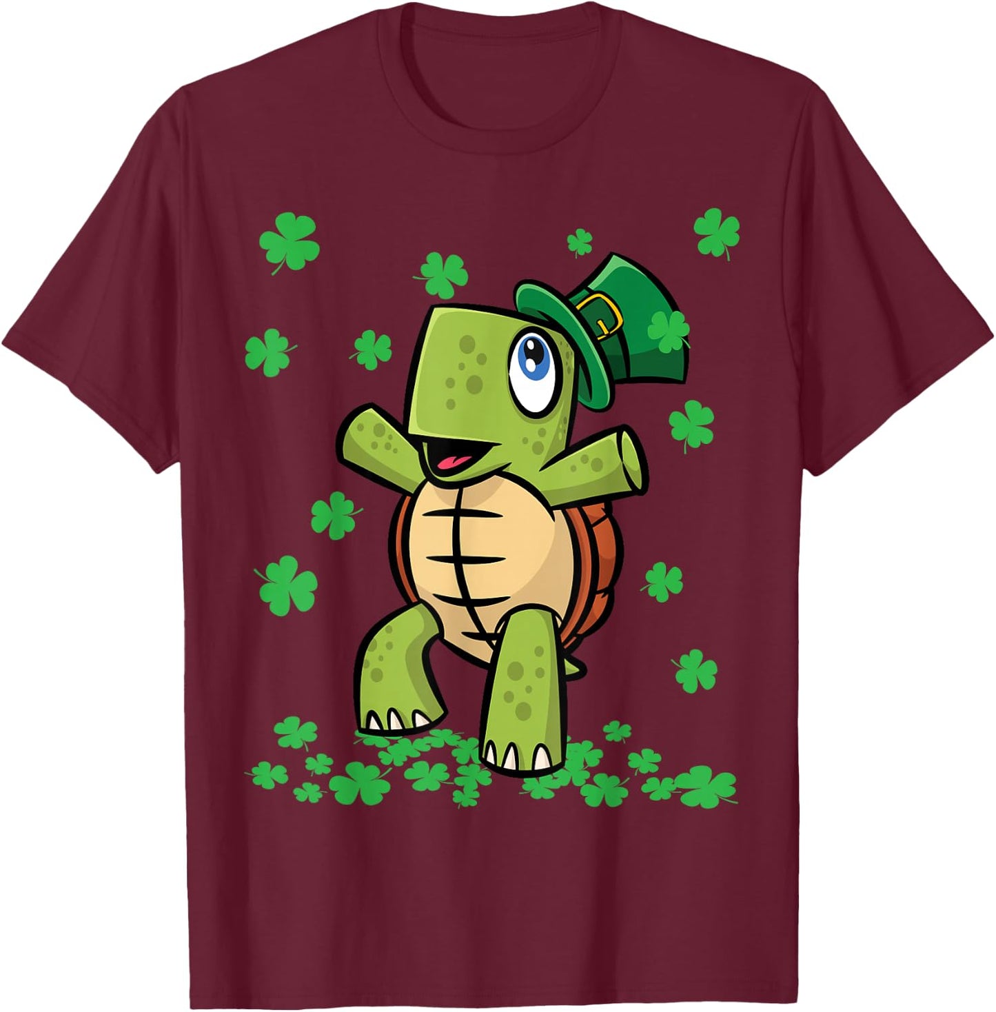 St Patricks Day Irish American Adorable Love Turtle T-Shirt - T-Shirt | Maroon