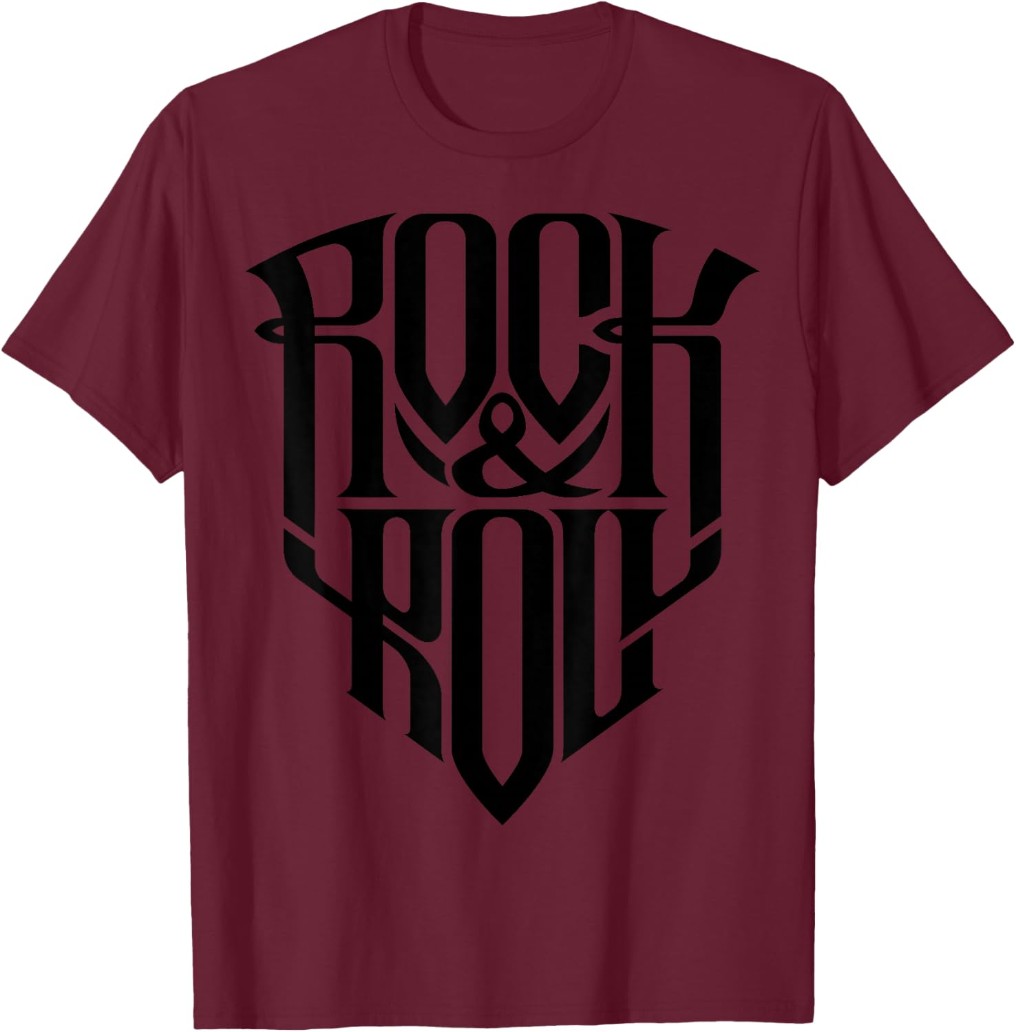 I Love Rock & Roll, Cool Rock & Roll Fashion Graphic Design T-Shirt - T-Shirt | Maroon