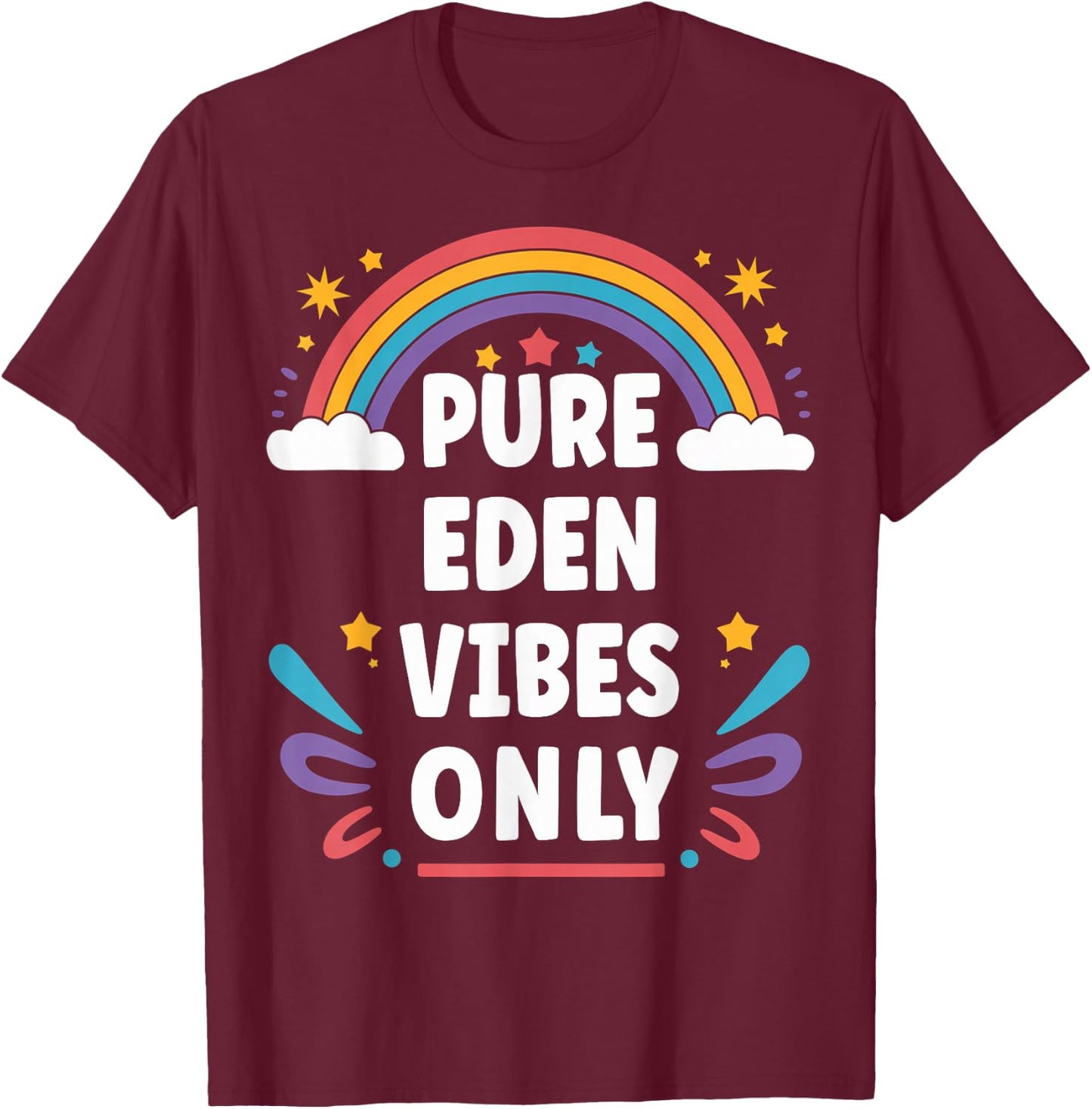 EDEN Vibes Only Cute Retro Girls EDEN Name T-Shirt - T-Shirt | Maroon