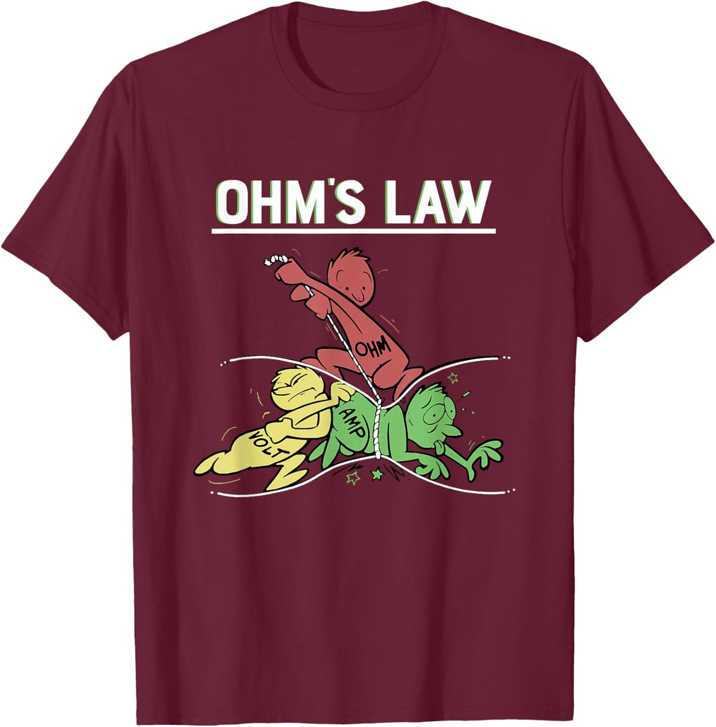 Ohms Law Funny Shirt.Electrical Electronics Engineer Funny T T-Shirt - T-Shirt | Maroon