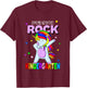 Rock Kindergarten Dabbing Unicorn Girls Back To School T-Shirt - T-Shirt | Maroon