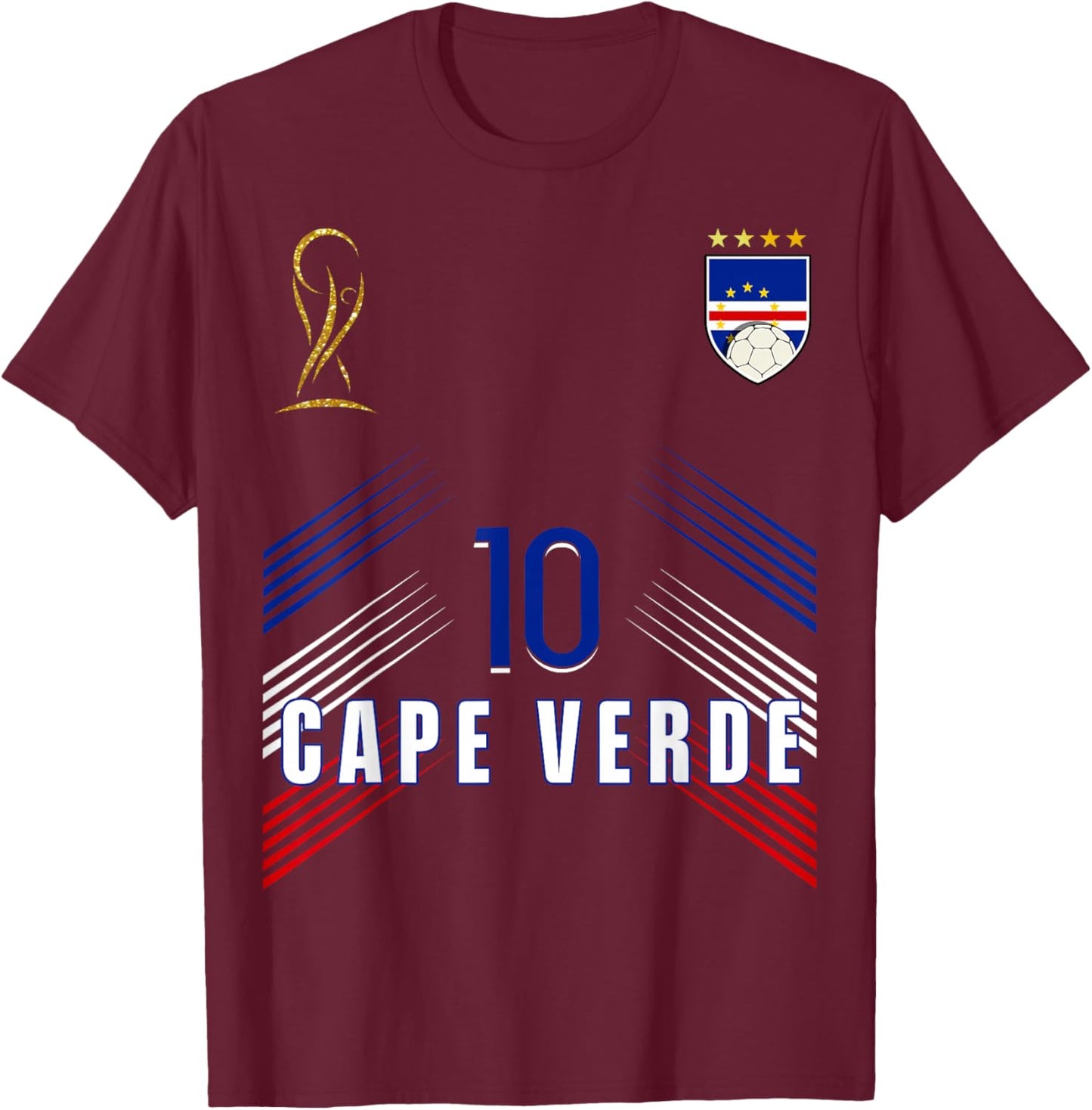 Retro Cape Verde Flag Cape Verdean Pride Lovers T-Shirt - T-Shirt | Maroon