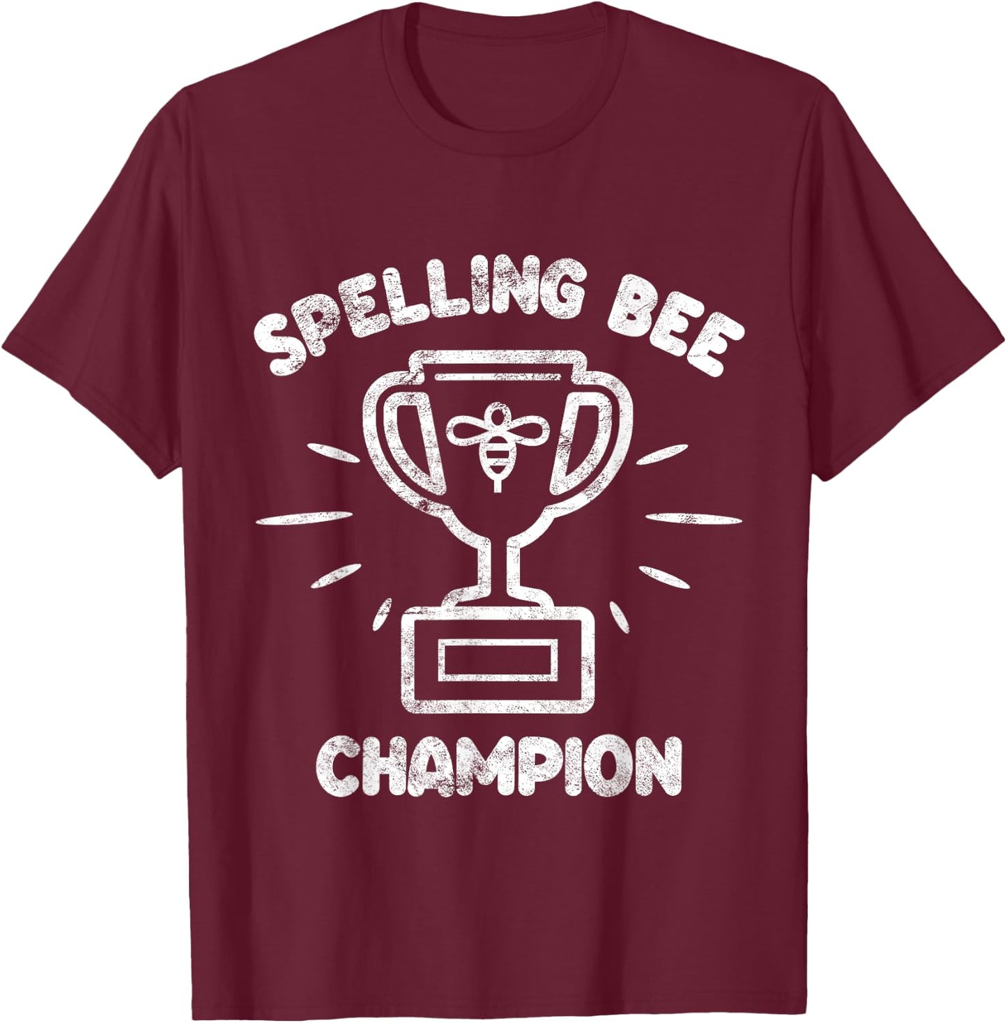 Spelling Bee Champion Kids Trophy School Winner Gift T-Shirt - T-Shirt | Maroon