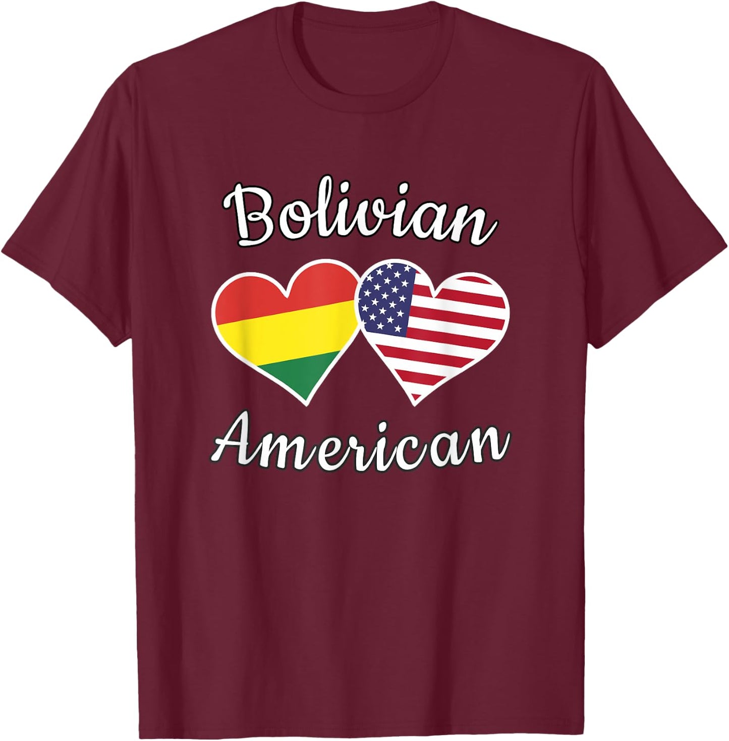 Bolivia USA Shirt Bolivian American Men Women Kids T-Shirt - T-Shirt | Maroon