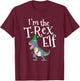 I'm T-Rex Elf TRex Dinosaur Kids Matching Family Christmas T-Shirt - T-Shirt | Maroon