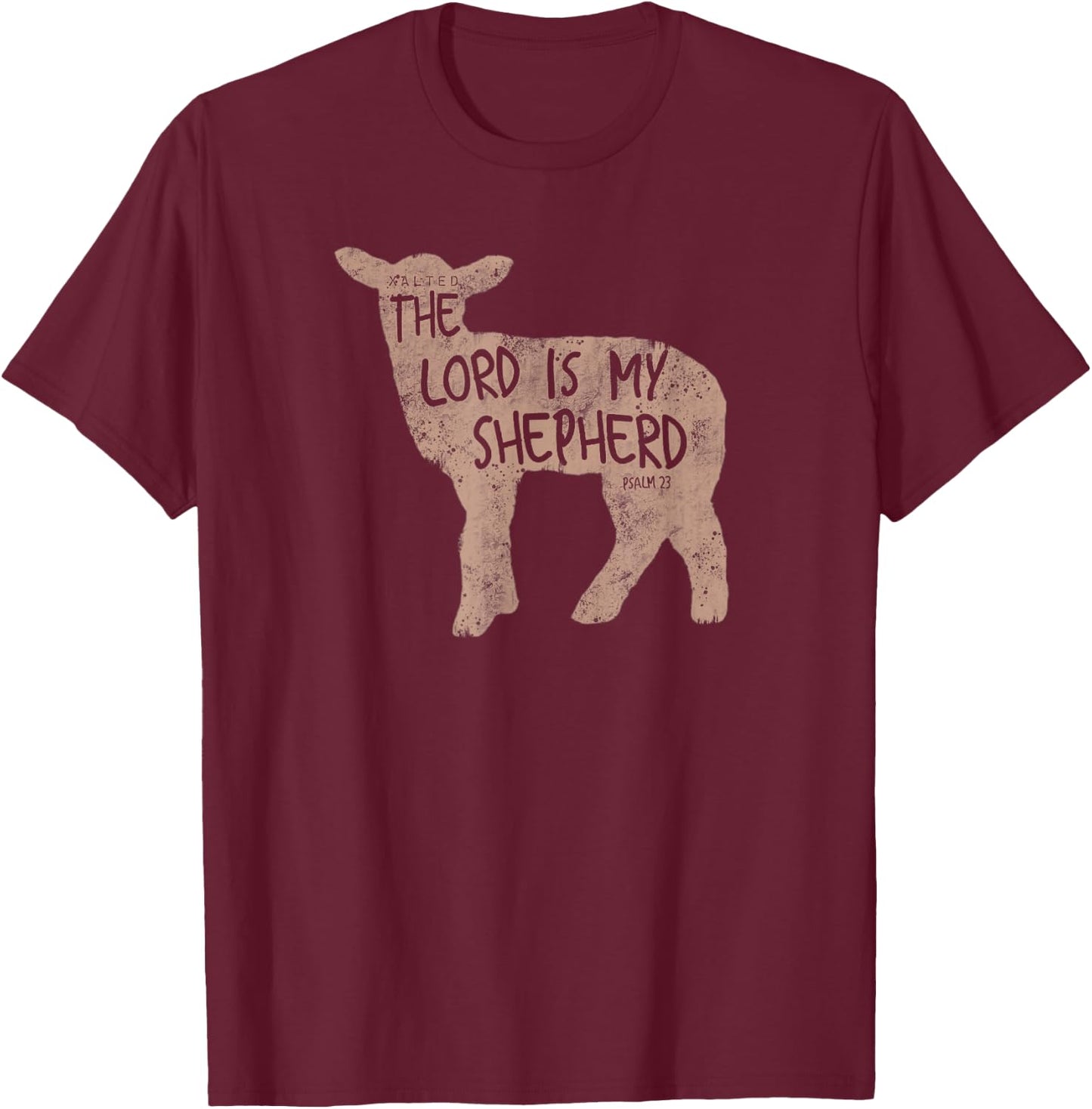 Xalted Christian Lamb of God Shepherd - Black, Small T-Shirt - T-Shirt | Maroon