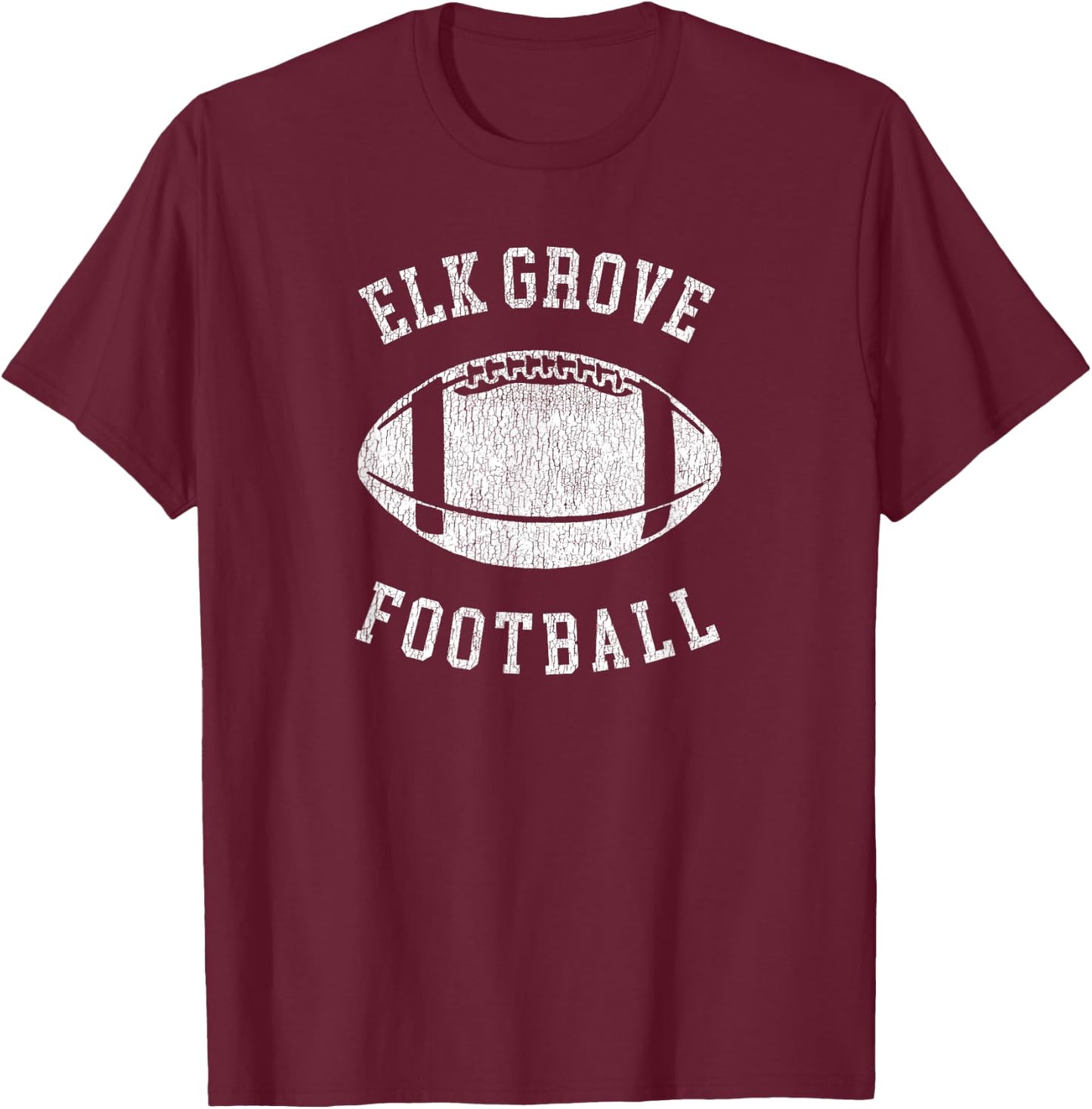 Elk Grove Football Distressed Vintage 80's Throwback Classic T-Shirt - T-Shirt | Maroon