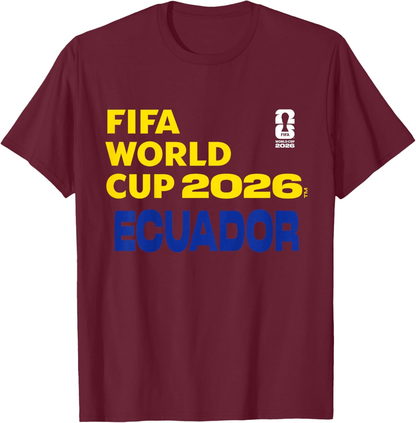 Kids FIFA World CUP26 Ecuador Block Letters T-Shirt - T-Shirt | Maroon