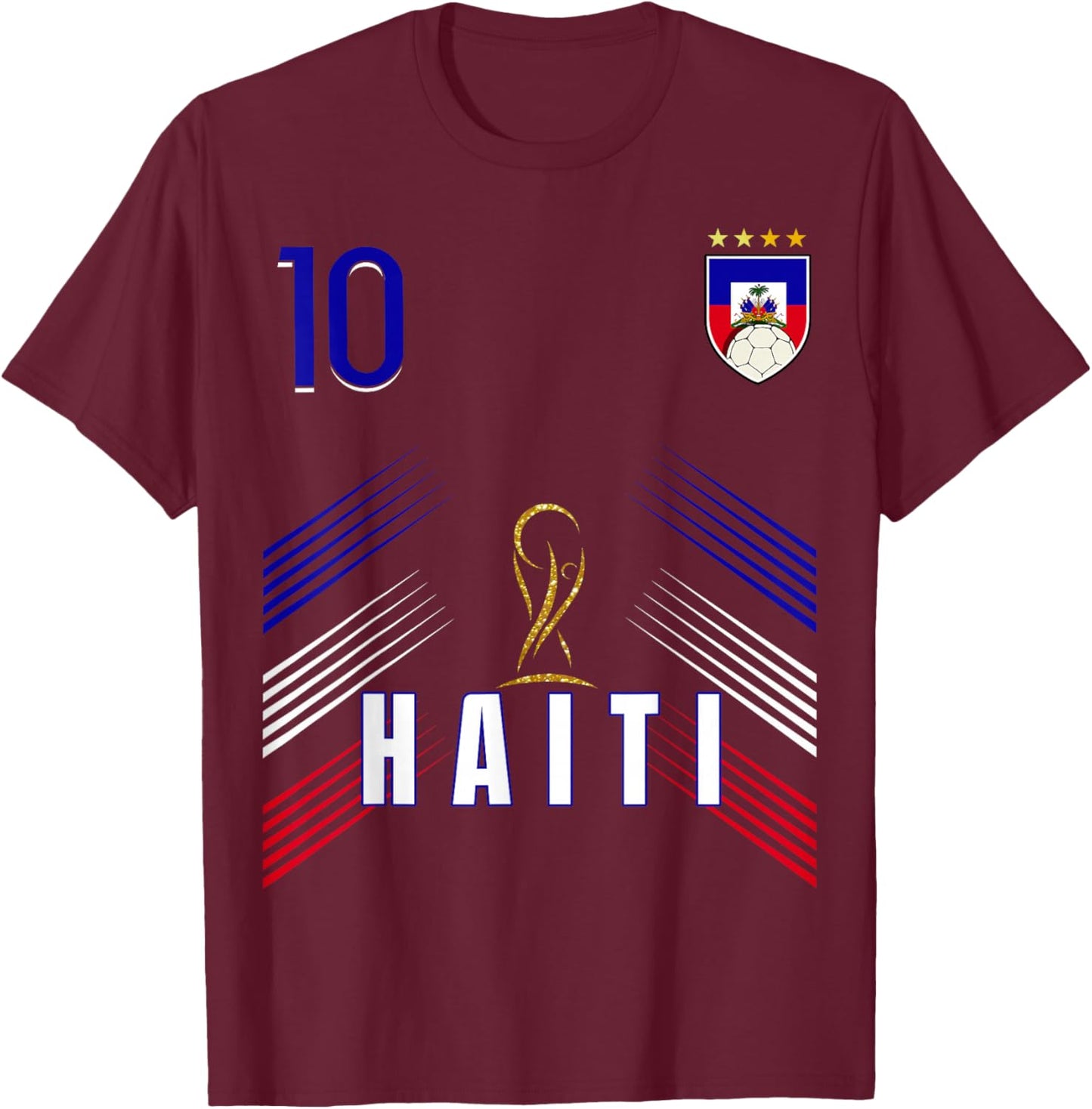 Retro Haiti Flag Haitian Pride Lovers T-Shirt - T-Shirt | Maroon