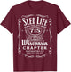Wisconsin Snowmobile Shirt Sled Life Wisconsin T-Shirt - T-Shirt | Maroon