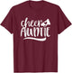 Cheer AUNTIE, Megaphone with Heart Accent T-Shirt - T-Shirt | Maroon